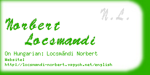 norbert locsmandi business card