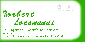 norbert locsmandi business card